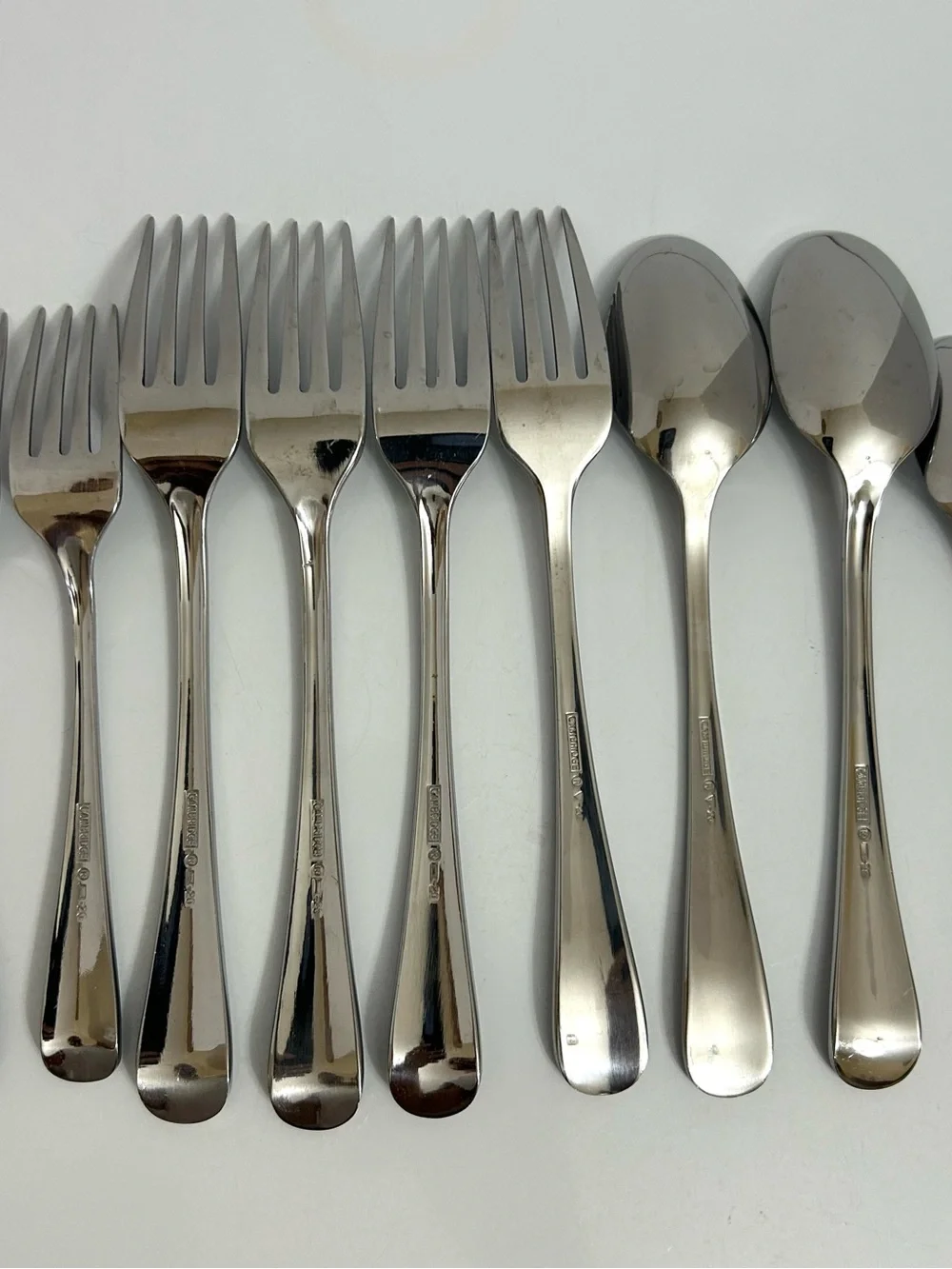 Cambridge Stainless Flatware Lot Pepino Glossy Replacement lot of 9 Spoon & Fork